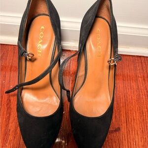 Coach Black Suede Platform Heels